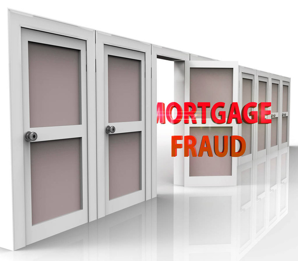 Fraude hipotecária Doorway Representa golpe de empréstimo de propriedade ou refinanciamento
 - Foto, Imagem