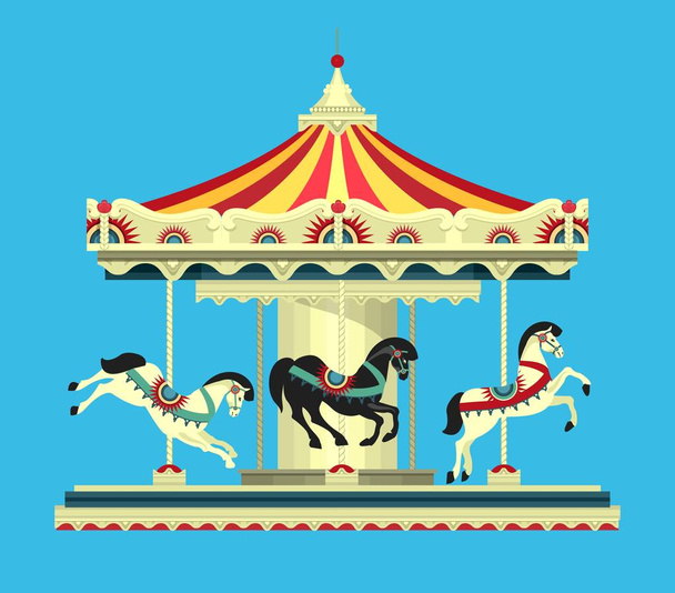 Carrousel van het pretpark - Vector, afbeelding