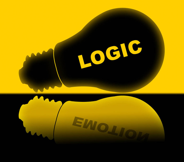 Emocje vs logika światła przedstawia logiczne w porównaniu z emocji - Zdjęcie, obraz