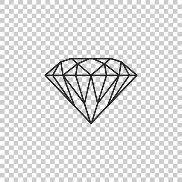 Diamond sign isolated on transparent background. Jewelry symbol. Gem stone. Flat design. Vector Illustration - Vector, Image