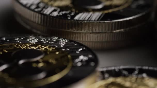 Rotating shot of Bitcoins digital cryptocurrency - Footage, Video