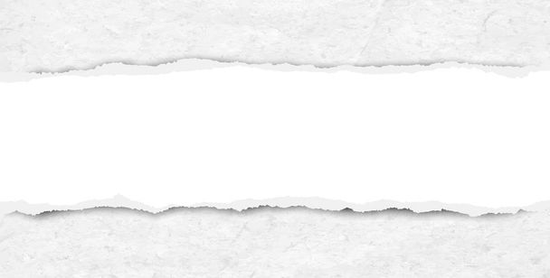 Darab fehér szakadt vízszintes papír csík van az újrahasznosított háttér. Vektorgrafikus sablon szemléltetése - Vektor, kép