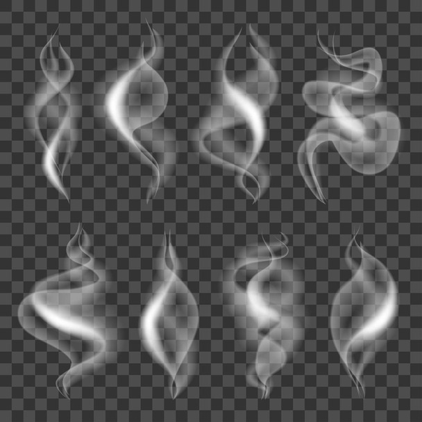 たばこの煙アイコン写真現実的なベクトルセット - ベクター画像