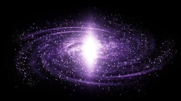 Animatie van roterende spiraal Melkweg in diepe ruimte - Video
