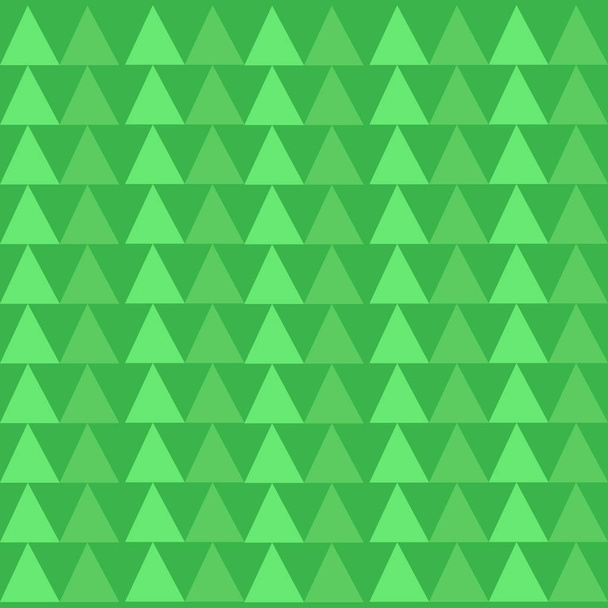 Naadloze geometrische patroon van driehoeken foto op groene Toon voor thema-evenementen en advertenties. Groene kleur achtergrond van eindeloze rijen van bomen in abstracte vorm voor outdoor aankondiging. - Vector, afbeelding