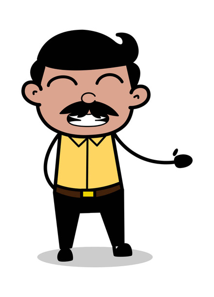 Irritating Gesture - Indian Cartoon Man Father Vector Illustrati - Vector, Image