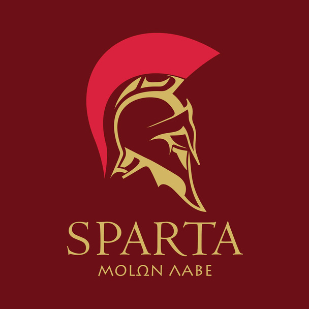 Helmet of the ancient Spartan warrior - Vector, Image