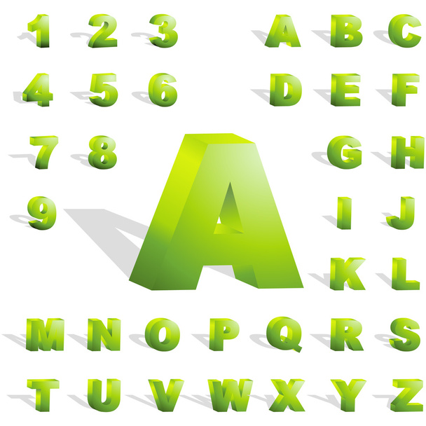 Letters and Numbers vector simbols - Vector, Imagen