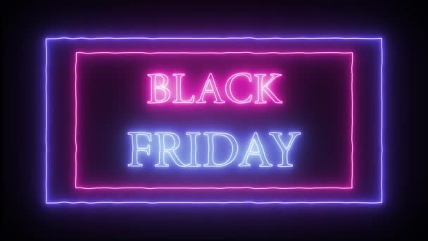 Animace blikající neonové reklamy "černý pátek" - Záběry, video