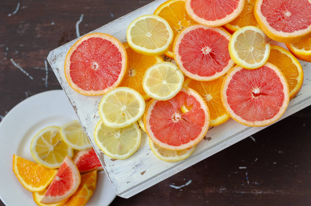 Slices of Grapefruit, lemon and orange  - Photo, Image