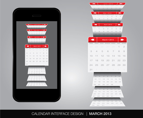 Calendar interface concept - Вектор,изображение