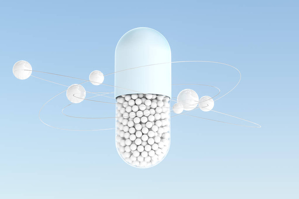 capsules avec sphères, rendu 3d
 - Photo, image