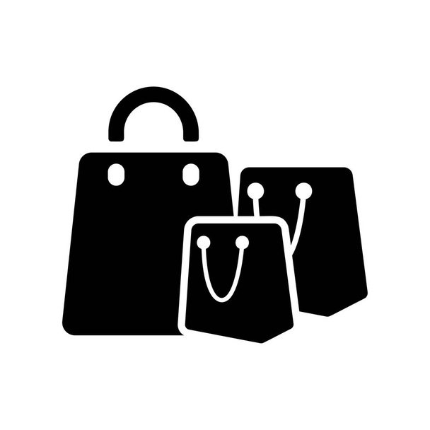 Três ícone saco de compras preto
 - Vetor, Imagem