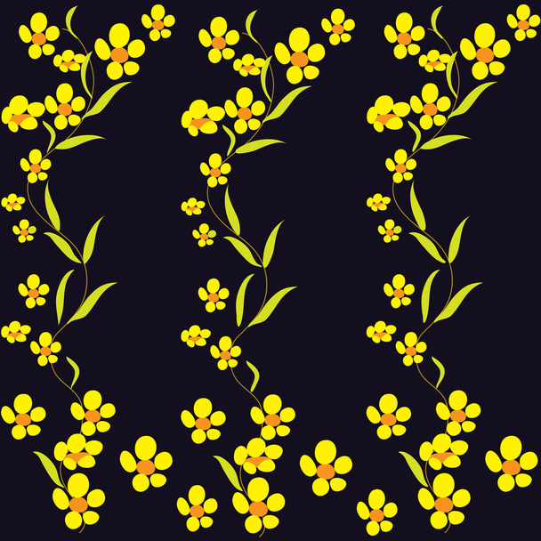 Fond noir avec fleur jaune
 - Vecteur, image