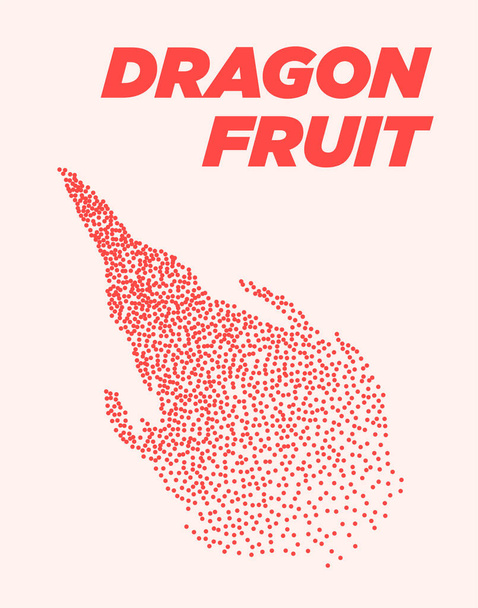 Ejderha meyve modern yarı ton parlak renkler ile poster nokta - Vektör, Görsel