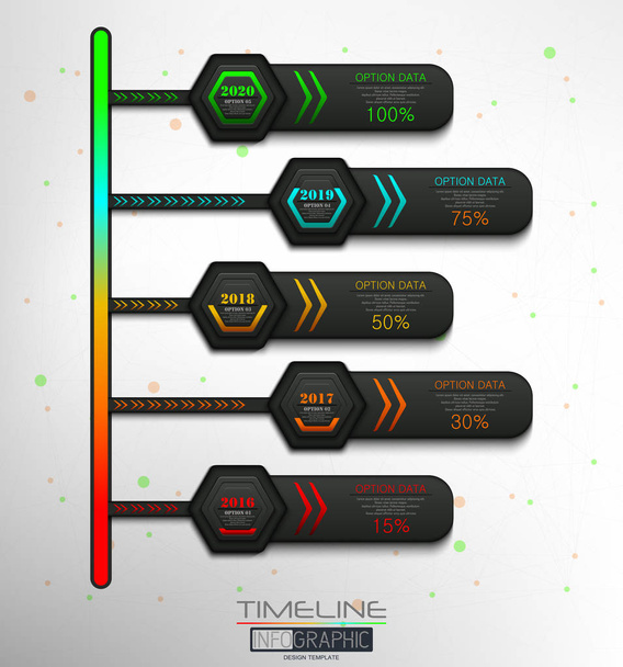 5 Steps Timeline Infographic Element - Vector, Image