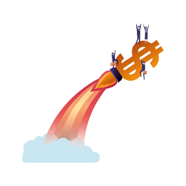 dollar fusée et nuages avatar caractère
 - Vecteur, image