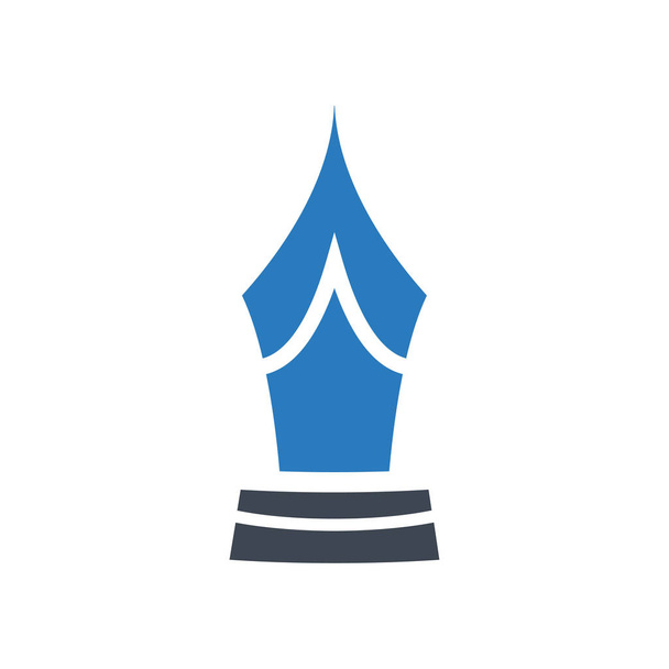 Символ иконки перо фонтана - вектор дизайна в стиле глифа - синий
 - Вектор,изображение