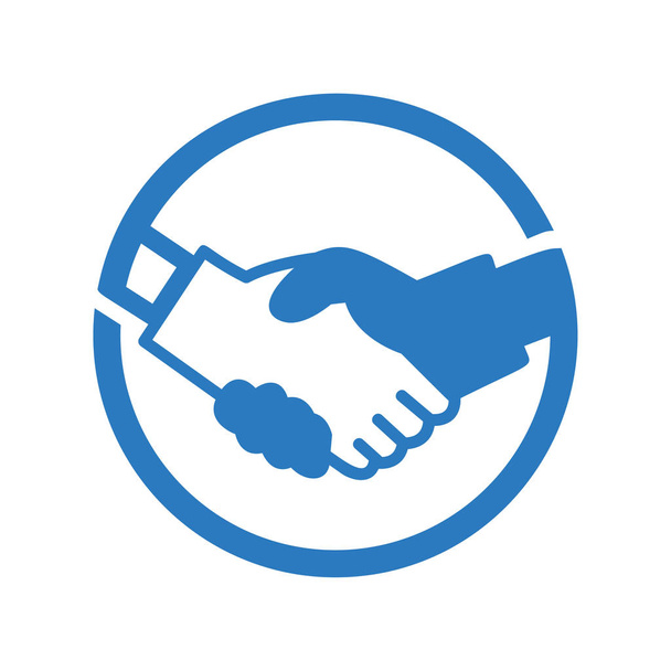 Handshake icon blue illustration - Vector, Image