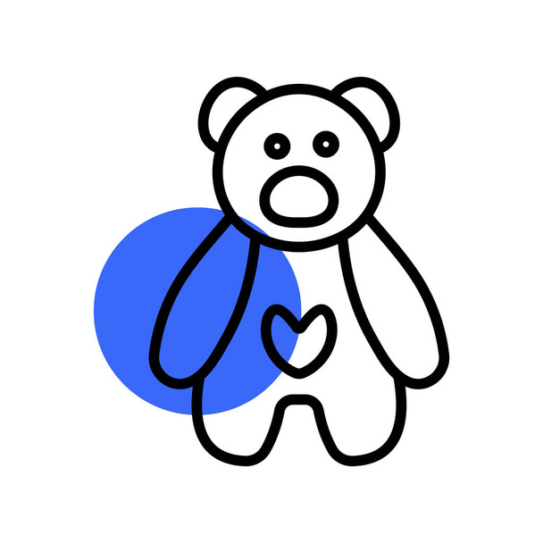 Teddybär-Symbol flach - Illustration isoliertes Vektorzeichen - Vektor, Bild