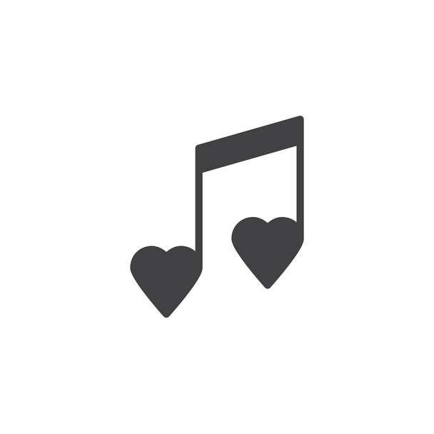Romantic melody note vector icon - Vektor, Bild