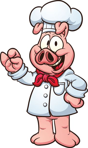 Chef cerdo
 - Vector, Imagen