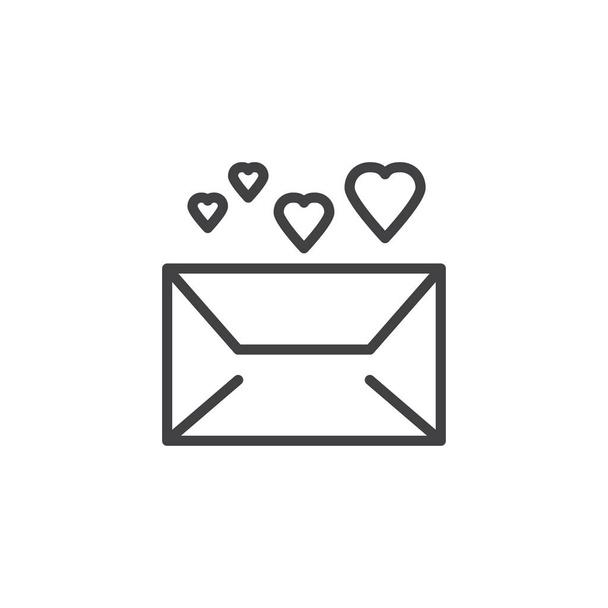 Love mail message line icon - Vektor, Bild