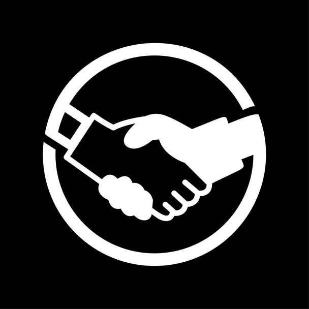Ikona handshake – bílá ilustrace - Vektor, obrázek