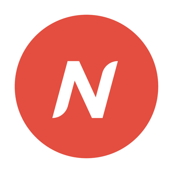 N letter logo on white - Vektori, kuva