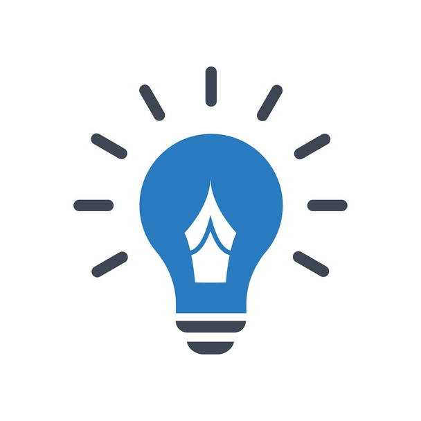 The concept of the successful idea inspired by bulb shape - with pen nib icon symbol - vector design blue - Vector, Image