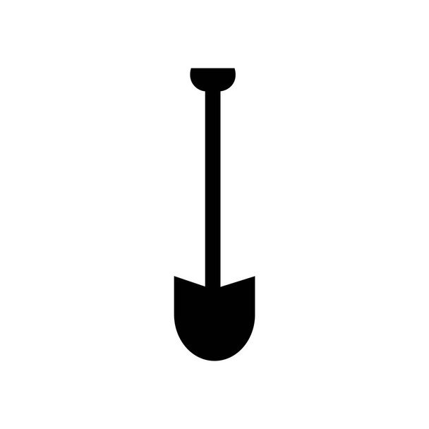Лопата в плоском стиле икона - вектор
 - Вектор,изображение