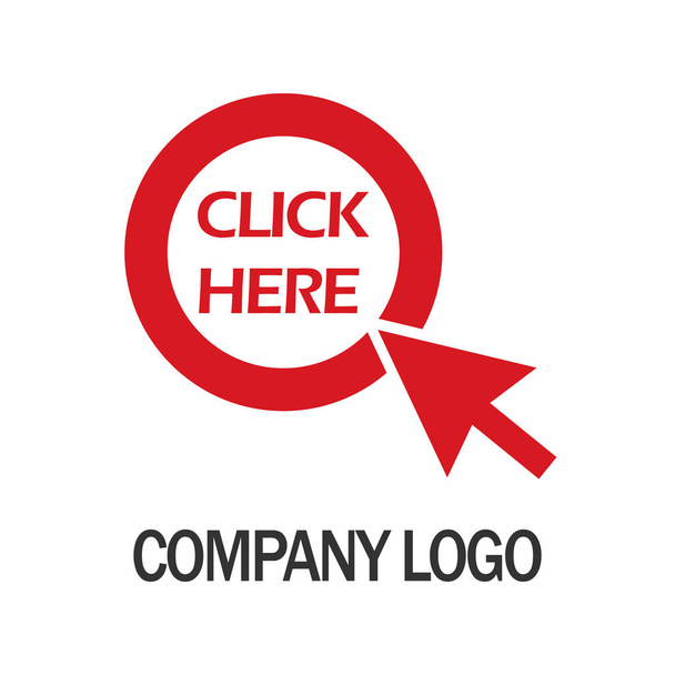 Klicken Sie hier mit Pfeil Firmenlogo Design-Vorlage, Business Illustration Vektor-Symbol - Vektor, Bild