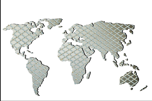 Aproximadamente bosquejado mapa del mundo con patrones
 - Foto, imagen