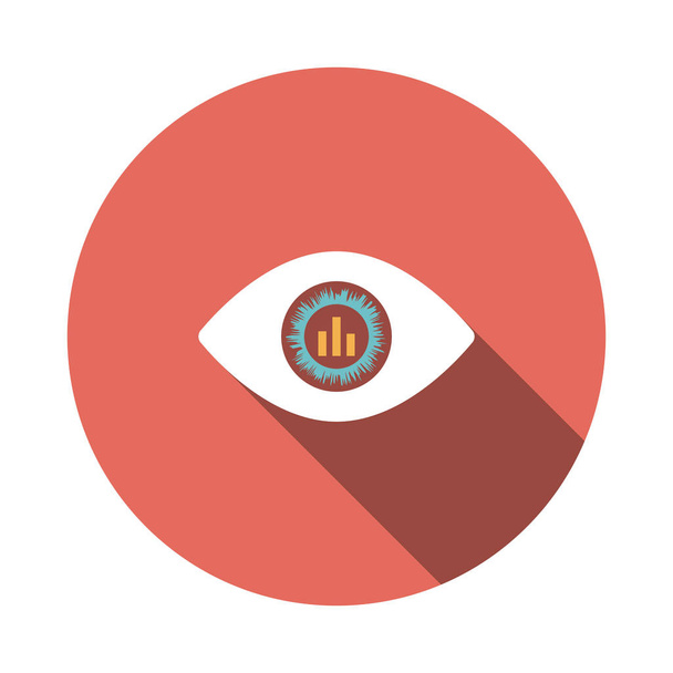 Olho com gráfico de mercado dentro do ícone da pupila
 - Vetor, Imagem