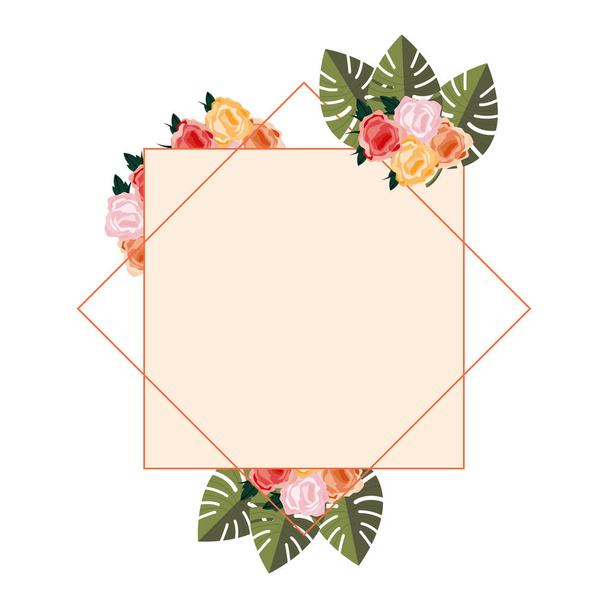 etiqueta romántica flores decoración floral plantilla
 - Vector, imagen