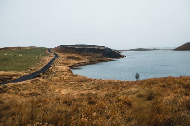 Piękny nadmorski krajobraz w Islandii, Europie - Zdjęcie, obraz