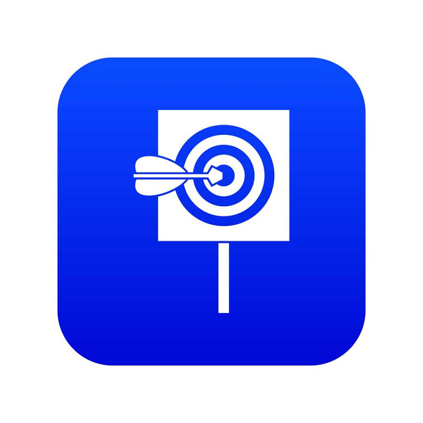 Arrow in the center of target icon digital blue - Vektor, kép