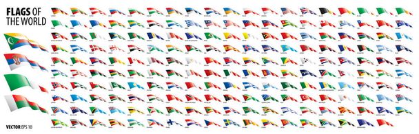 Εθνικές σημαίες των χωρών. Απεικόνιση διανύσματος σε λευκό φόντο - Διάνυσμα, εικόνα