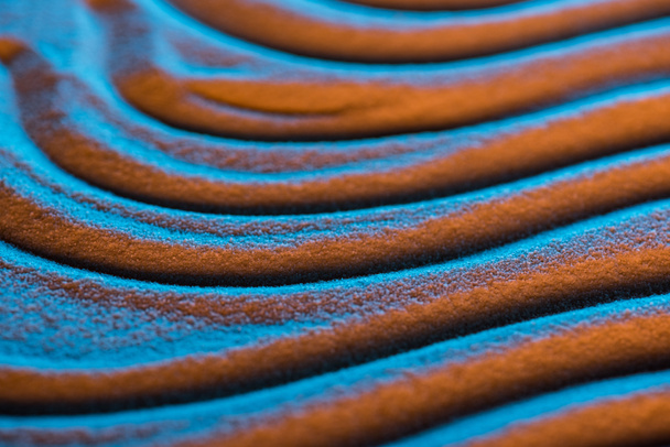 close up όψη της υφής φόντο άμμου με κύματα και φίλτρο χρώματος - Φωτογραφία, εικόνα