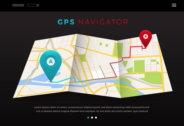 Koncepce navigátoru místa - Vektor, obrázek
