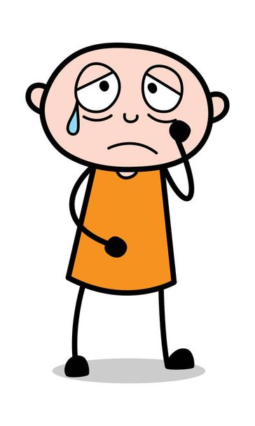 Depressed face Expression - Cartoon thief criminal Guy Vector Il - Vector, Image