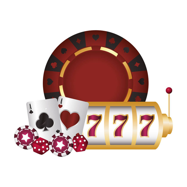 casino póquer ruleta jackpot máquina cartas y dados
 - Vector, Imagen