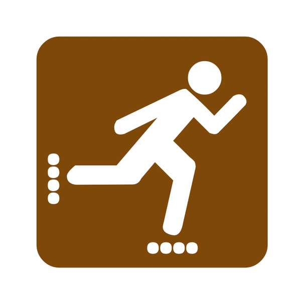 Brown inline patinação recreativa sinal
 - Foto, Imagem