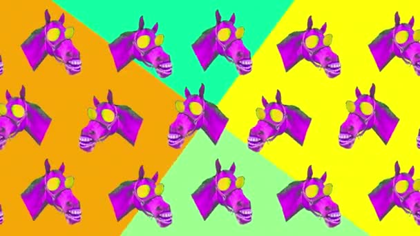 15 tanssivat hipster hevonen sitruuna silmät, abstrakti tausta. Surrealistinen taide, kilpailijataiteen kollaasi, zine kulttuuri
. - Materiaali, video