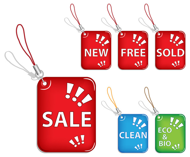 Sale tags trinkets - Vector, Image