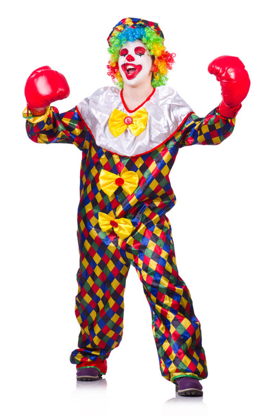 Смешной клоун, изолированный на белом - Фото, изображение
