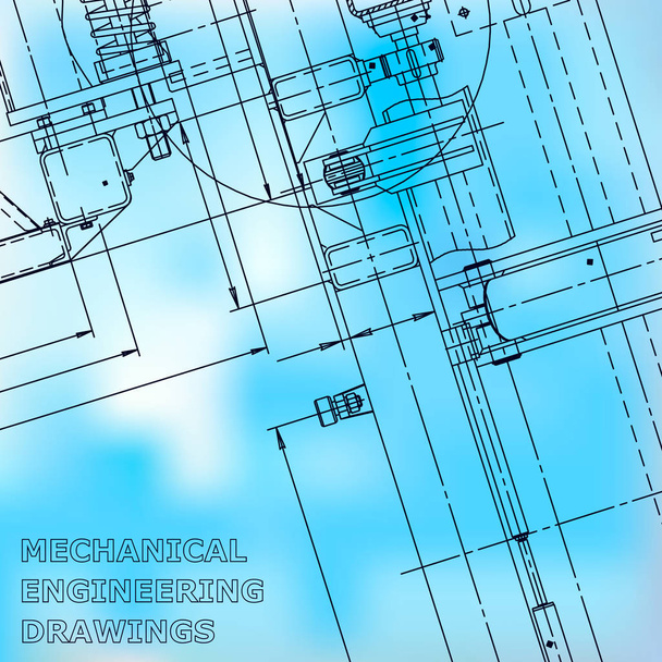 Blueprint. Vektorová inženýrská ilustrace. Počítačový systém designu. Firemní identita. Modré - Vektor, obrázek