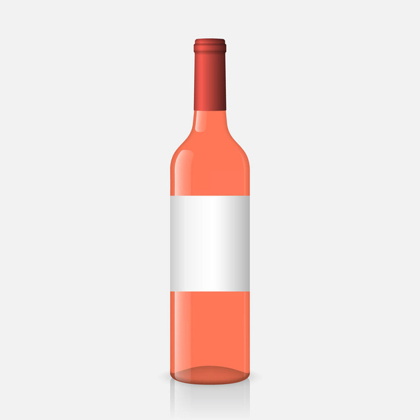 garrafa de vinho no fundo branco - Vetor, Imagem