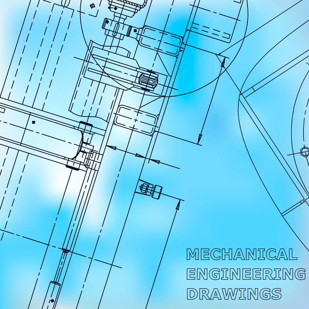 Planta, Sketch. Ilustração de engenharia vetorial. Capa, panfleto, banner, fundo. Identidade Corporativa. Azul
 - Vetor, Imagem