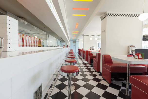 Amerikanisches Diner Restaurant.Retro Interieur - Foto, Bild